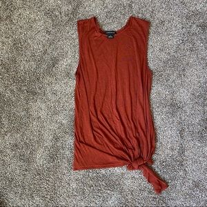 Burnt orange Trouvé knotted hem tank top size M